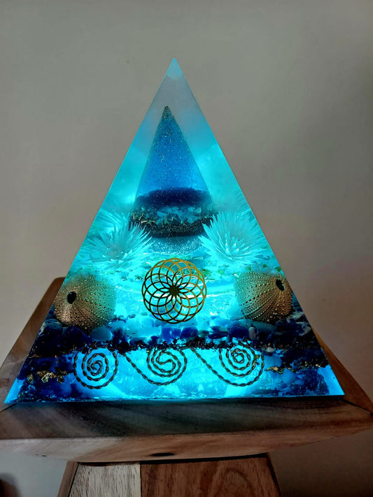 ❤Orgonite Pyramid- Blue Lace Agate