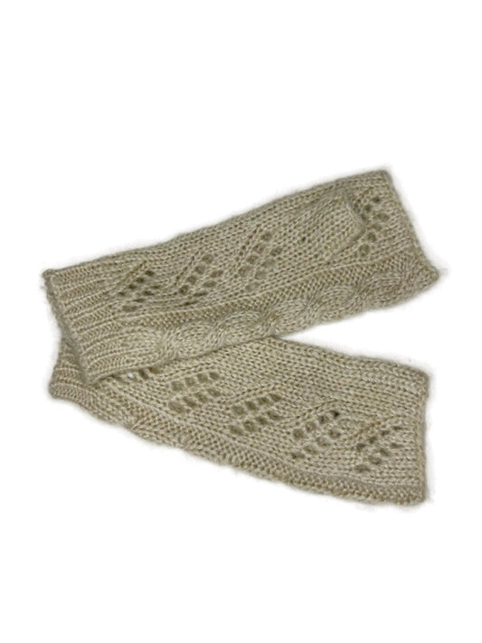 Cream cable pattern hand warmers