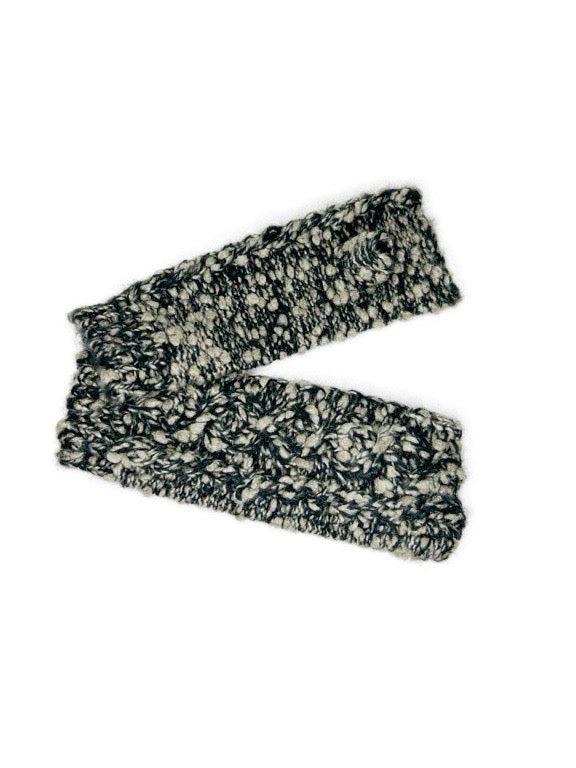 Black & grey marled yarn hand warmers