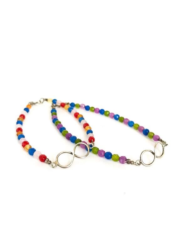 Infinity Multi-colour crystal bracelet - various