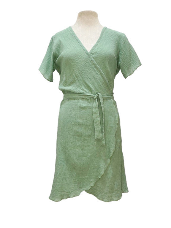 Short wrap dress organic cotton