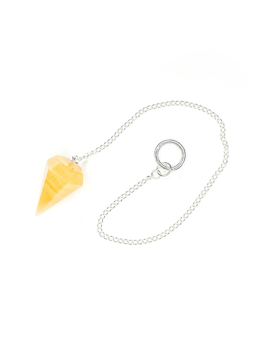 Orange calcite pendulum