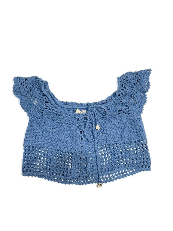 Off-the-shoulder crochet top