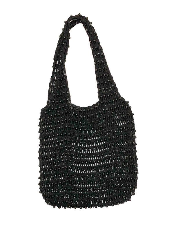 Crochet bag with wooden beads - various