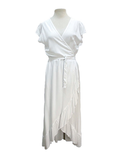 Farah Long Wrap Dress Short sleeve - various