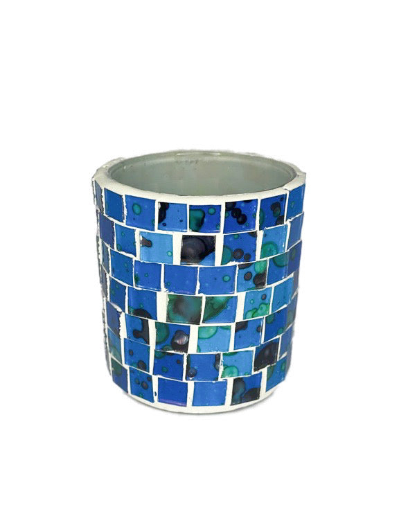 Glass mosaic candle holder - various