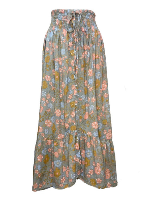 Lorena long skirt with buttons - various