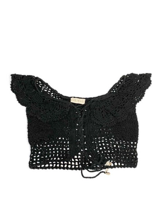Off-the-shoulder crochet top