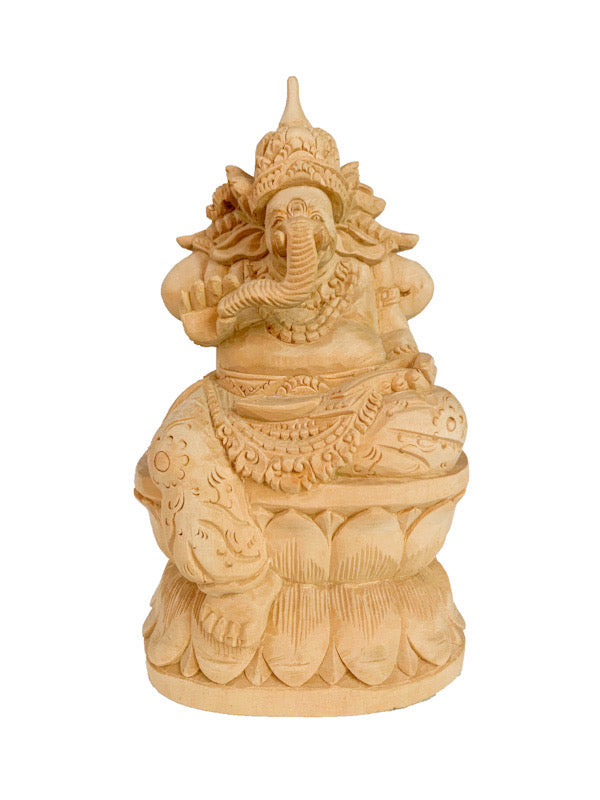 Ganesha - hand carved wooden 20cm