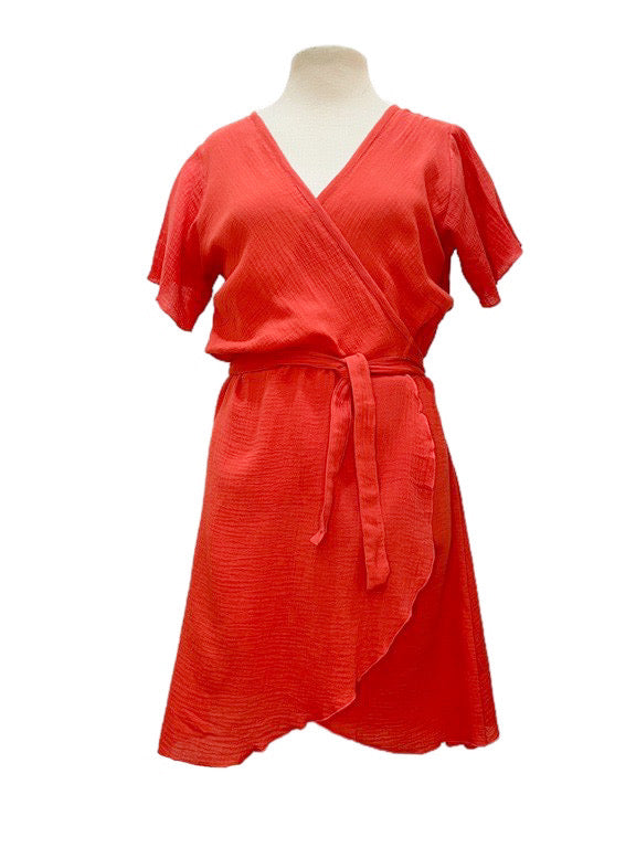 Short wrap dress organic cotton