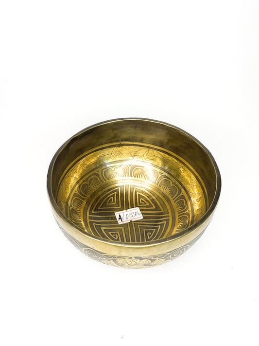 Etched Tibetan Singing Bowl +/- 11/12cm diameter - various notes & designs