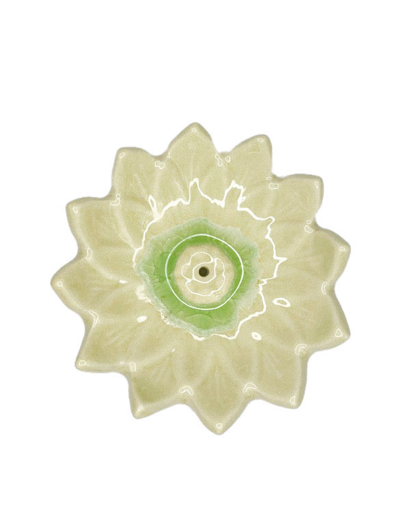 Ceramic incense holder - large lotus - various