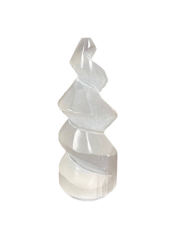 Selenite twisted point 10cm