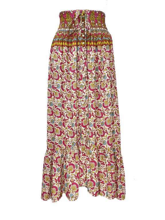 Lorena long skirt with buttons - various
