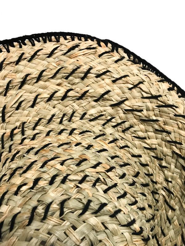 cotton crochet trim straw hat