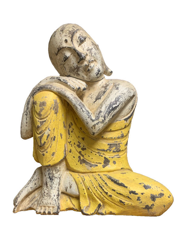 Buddha - wooden, hand on knee 32cm
