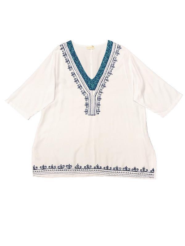 Summer Top - Tunic with embroidery & neck detail