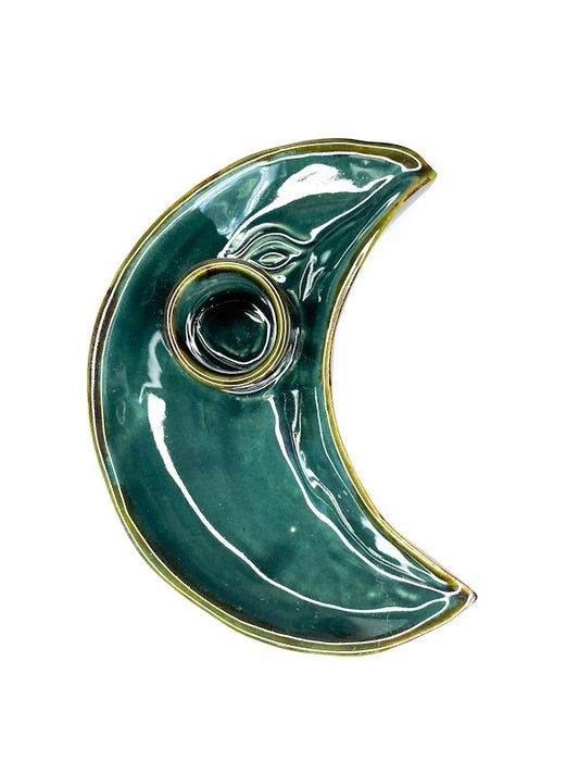 Ceramic smudge bowl - crescent moon - various colours
