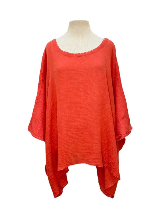 Sandy organic cotton poncho top