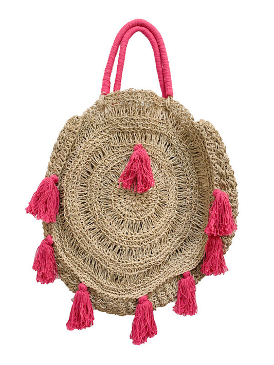 Rope crochet bag with tassels 45cm