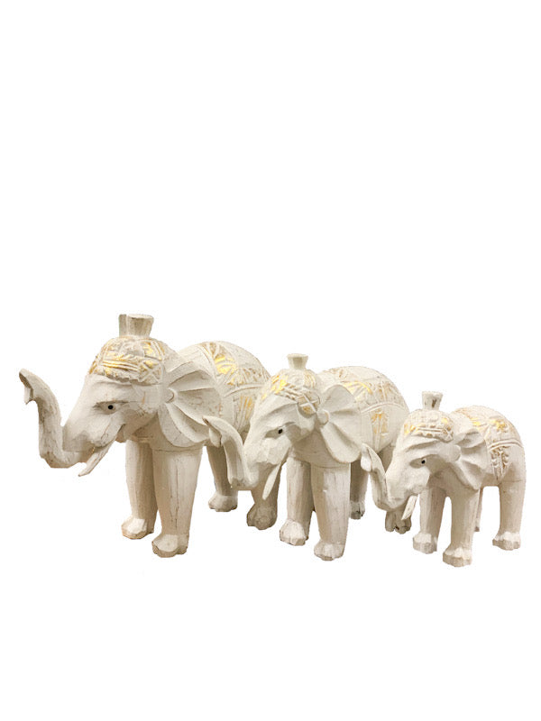 Elephants - wooden set of three