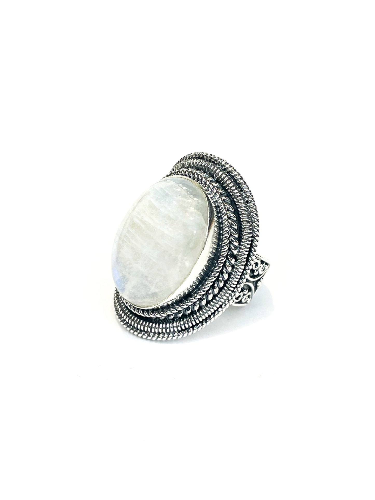 Moonstone silver ring