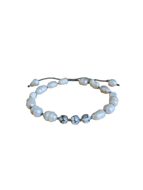 Fresh water pearl bracelet with crystals - various