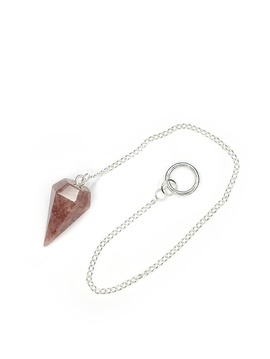 Strawberry quartz pendulum