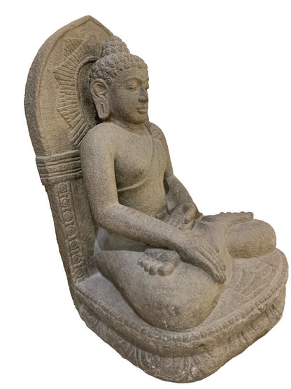 Buddha - hand carved volcanic lava stone 70cm