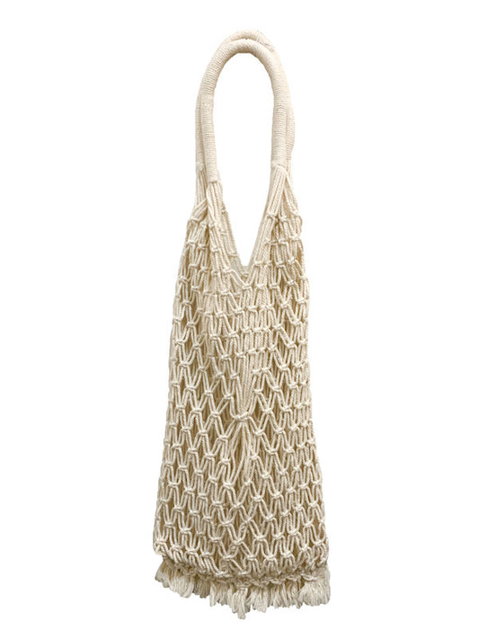 Macrame fishnet bag with fringes
