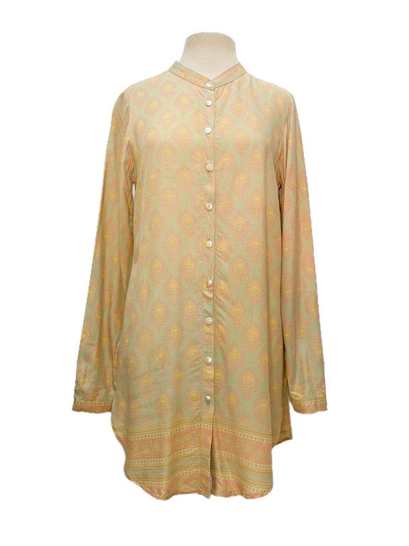 Mandarin collar button through shirt - various prints and plains
