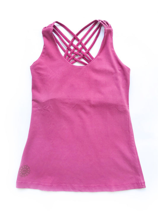 Tank top - stone washed criss cross back