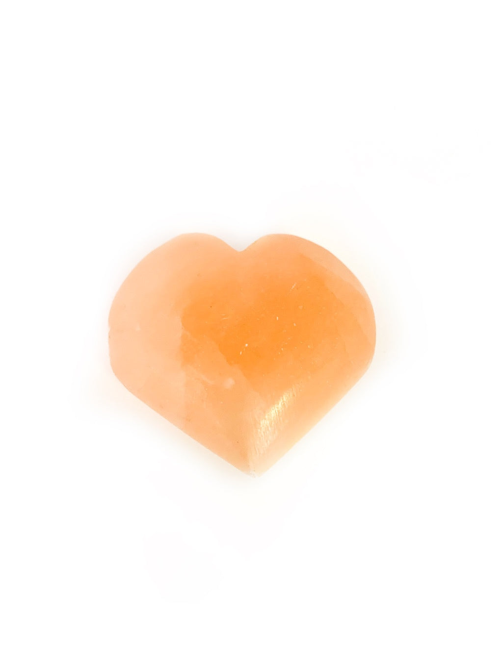 Peach selenite heart 4cm