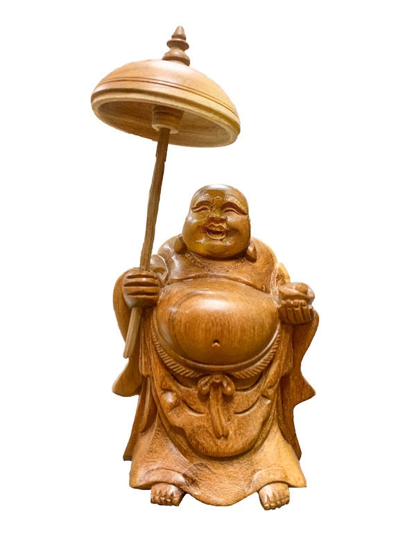 Chatra Buddha hand carved sandalwood 12cm
