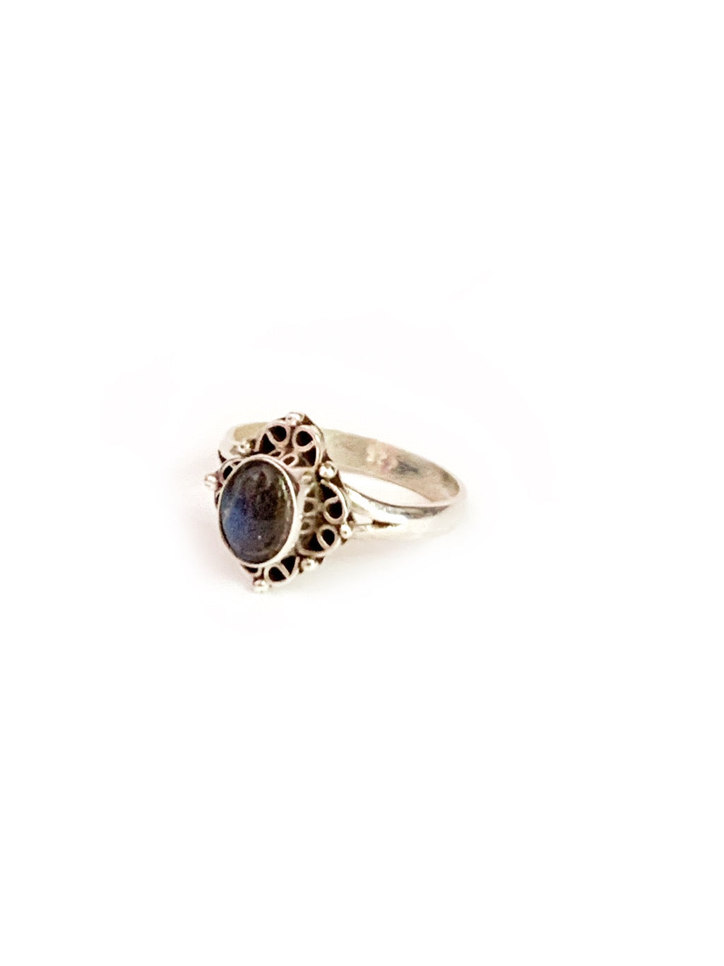 OVAL STONE SILVER RING - VARIOUS CRYSTAL OPTIONS