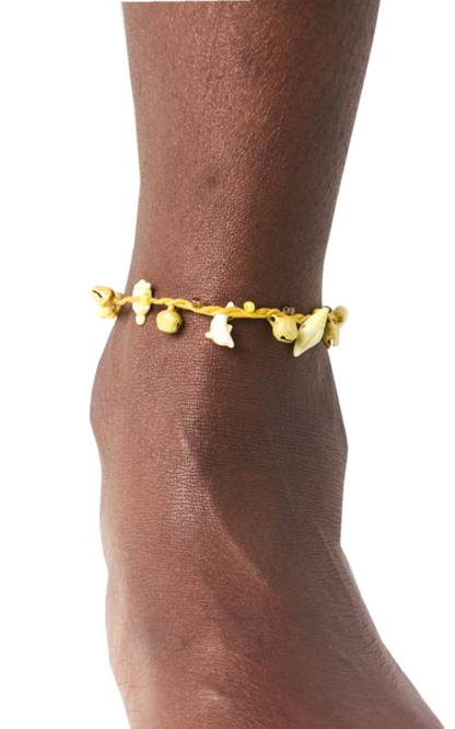 Anklet - Yellow Seashell Ocean Themed with Bells